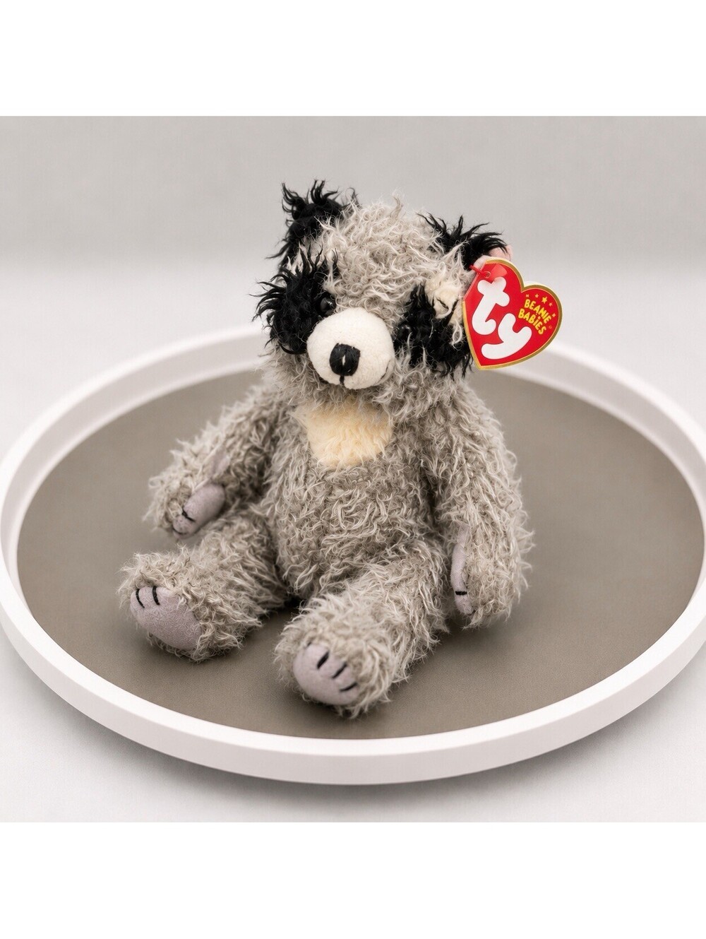 Vintage 1993 Ty Attic Treasure Radcliffe the Racoon Jointed Plush Stuffed Toy